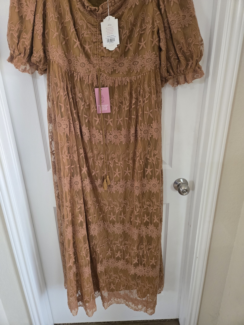 Ivy City Co Brown Lace Tiered Maxi Dress - Picture 6 of 15